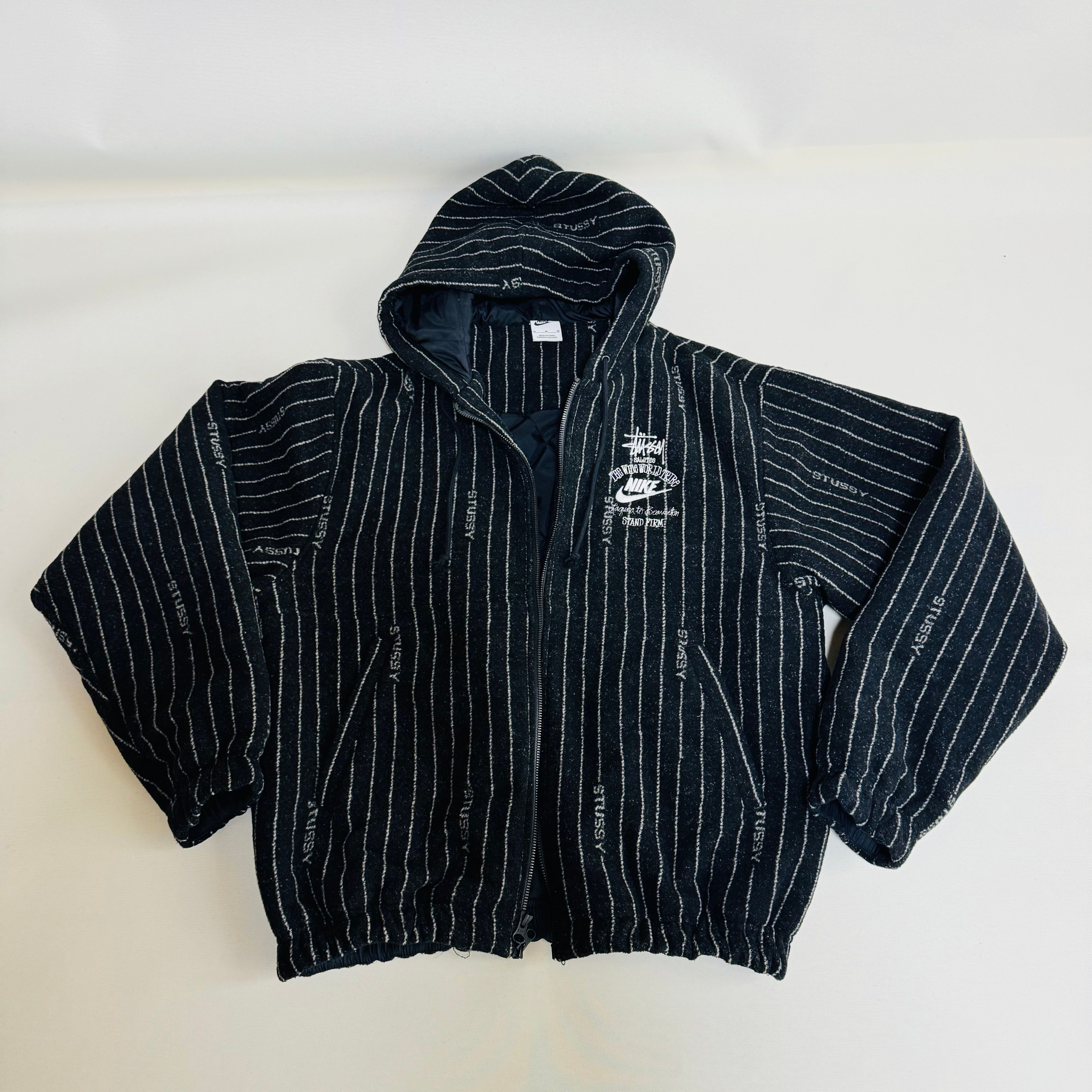 Stussy x Nike Striped Wool Jacket "Black"