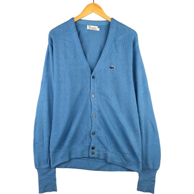 古着 70年代 ラコステ LACOSTE IZOD アクリルニットカーディガン メンズL相当 ヴィンテージ/eaa588845