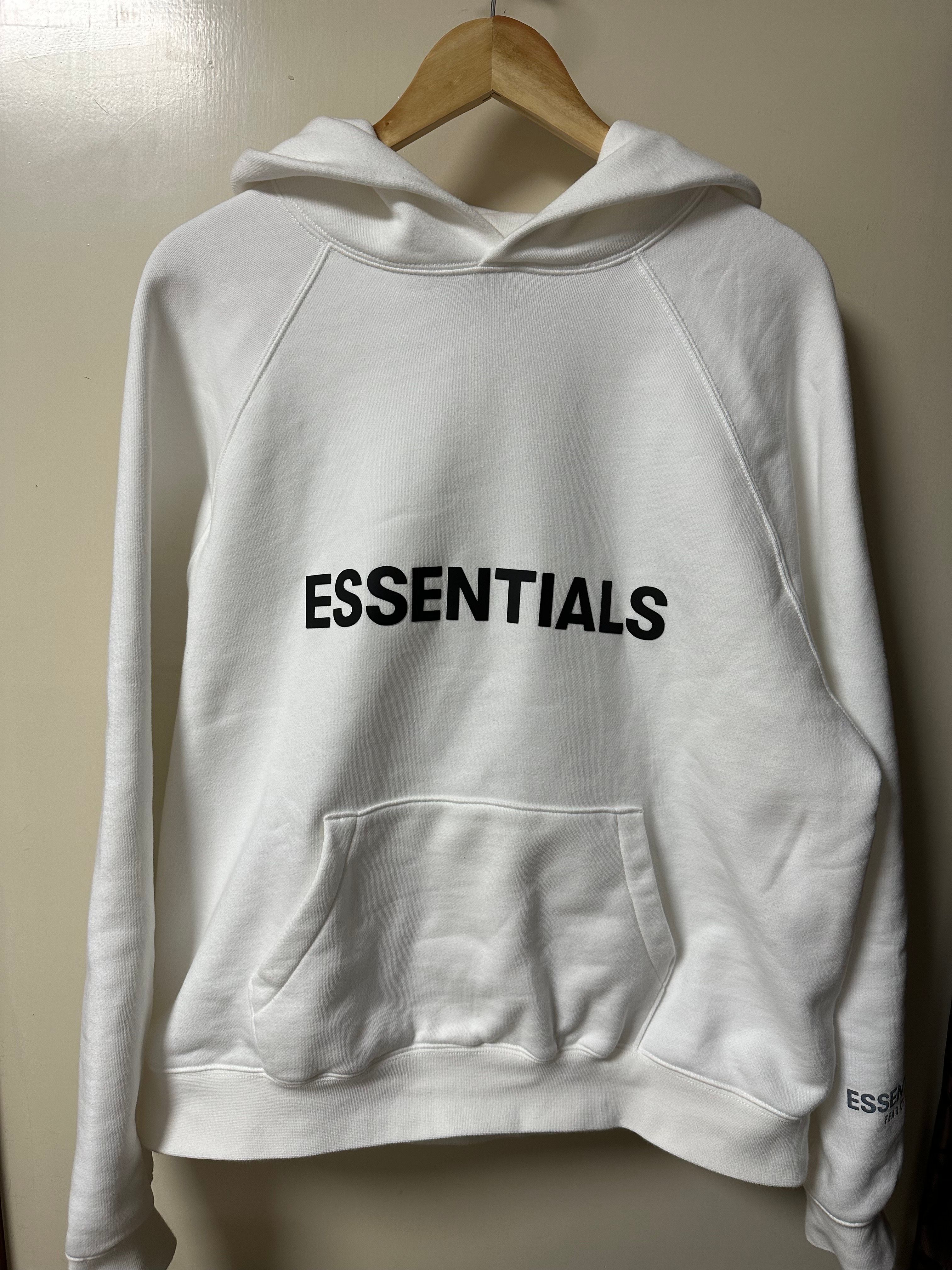 FEAR OF GOD ESSENTIALS 3D Silicon Applique Pullover Hoodie "White"
