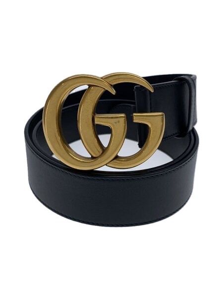 GUCCI Leather Belt With Double G Buckle "Black"