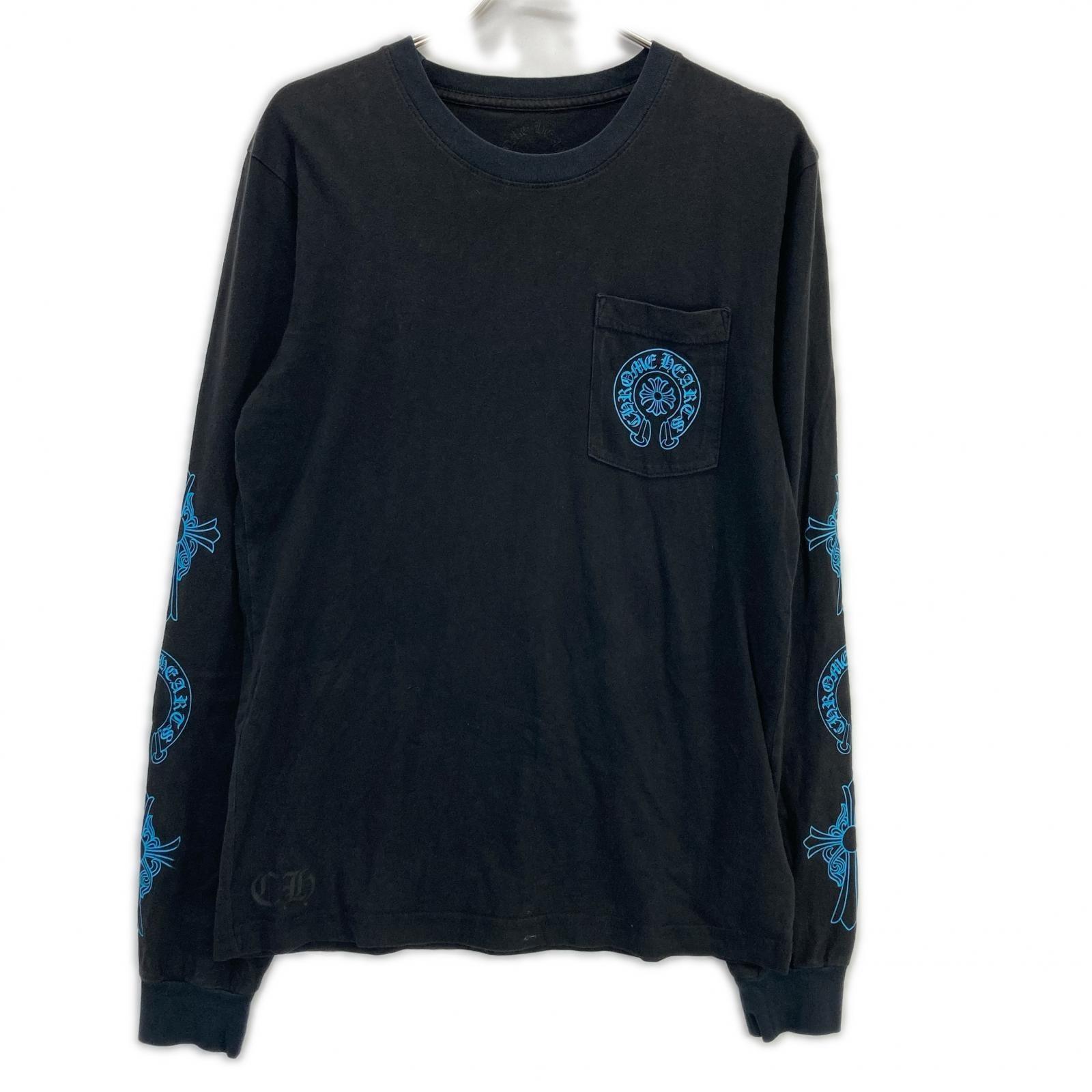 Chrome Hearts 3 Cross Logo L/S T-shirt "Black/Blue"