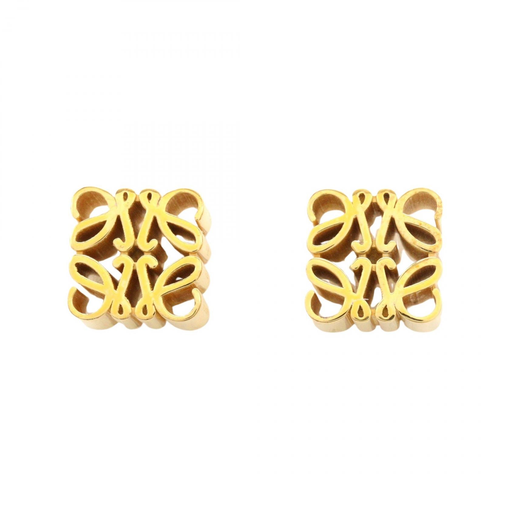 ロエベ LOEWE アナグラム スタッド ピアス ピアス ジュエリー シルバー925 メッキ加工 レディース ゴールド系 J821239X04 8130 【新品】