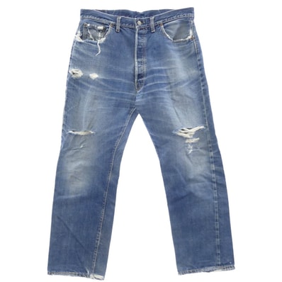 Levi's リーバイス デニムパンツ 501XX 60s ヴィンテージ オリジナル 501XX ボタン裏刻印 J 紙パッチ Vステッチ 赤耳 デニム パンツ ブルー系【中古】