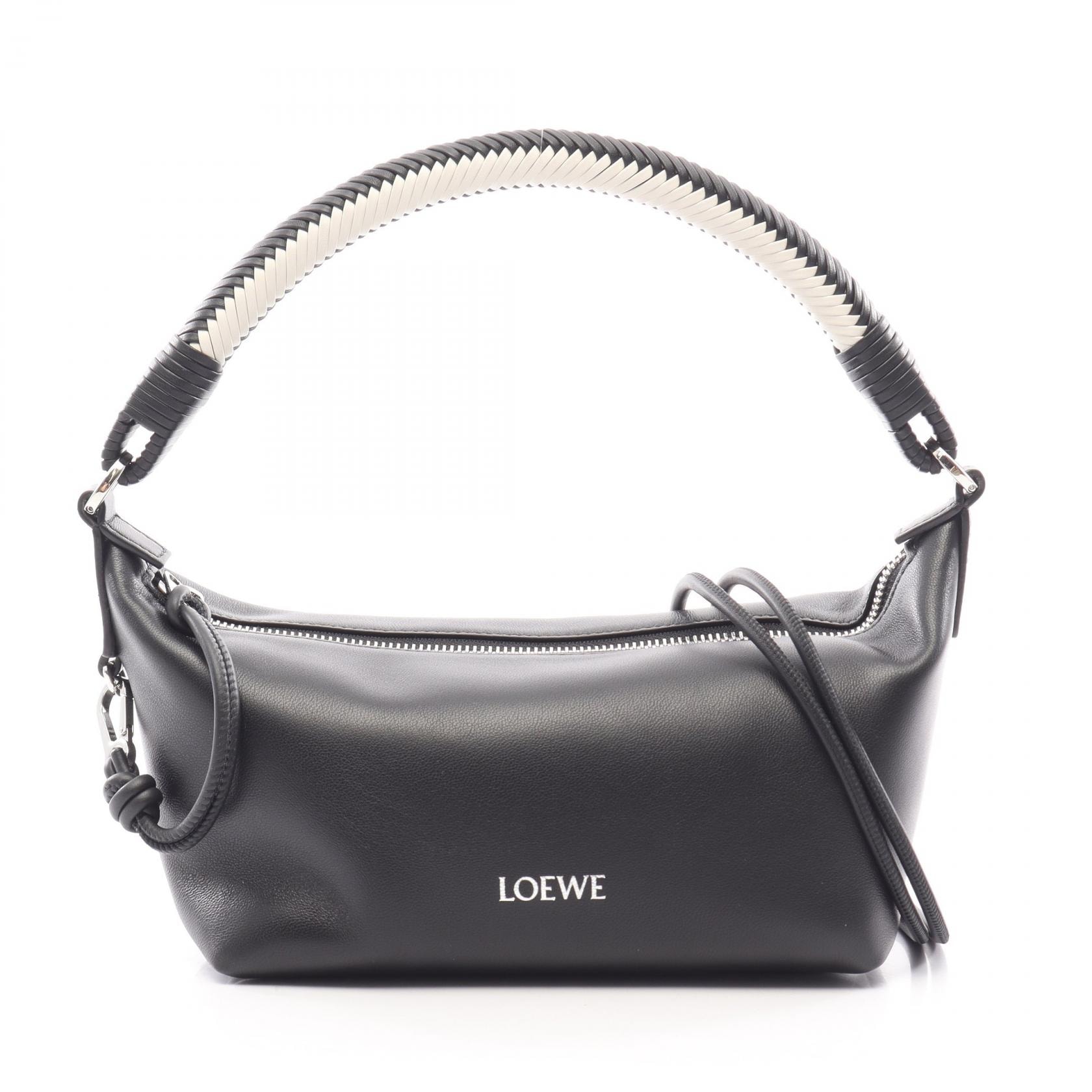 ロエベ LOEWE カラバッグ ミニ 2WAY ハンドバッグ バッグ レザー レディース ブラック系 / ホワイト系 A120HPLX049003 【新品】
