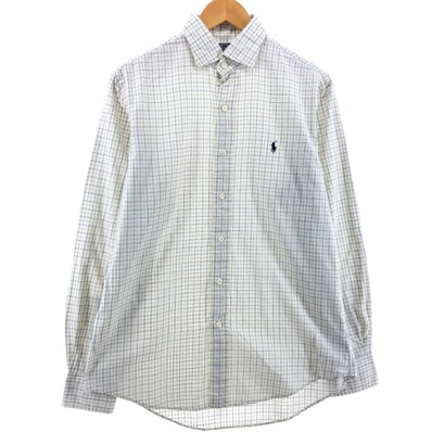 古着 ラルフローレン Ralph Lauren POLO by Ralph Lauren REGENT CUSTOM FIT 長袖 ボタンダウンチェックシャツ メンズM相当/eaa546838