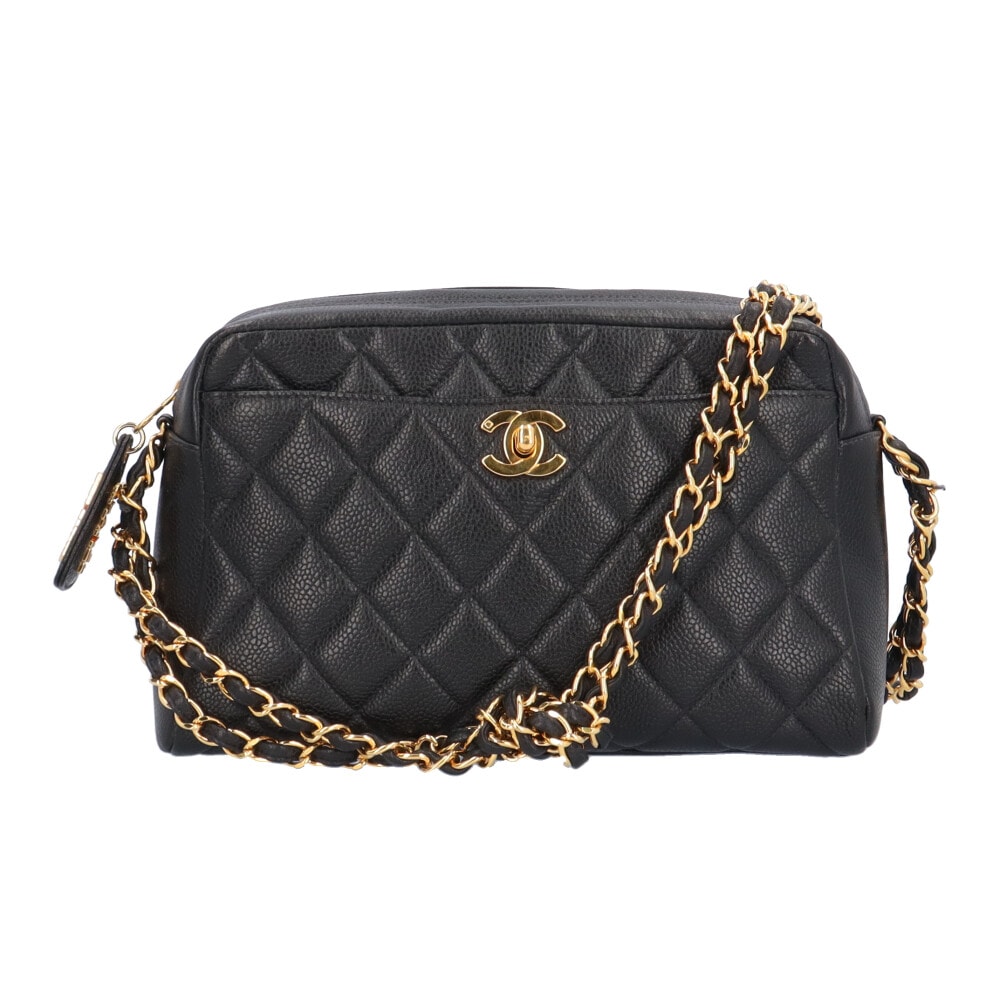 シャネル マトラッセ ショルダーバッグ キャビアスキン ブラック レディース CHANEL  中古
