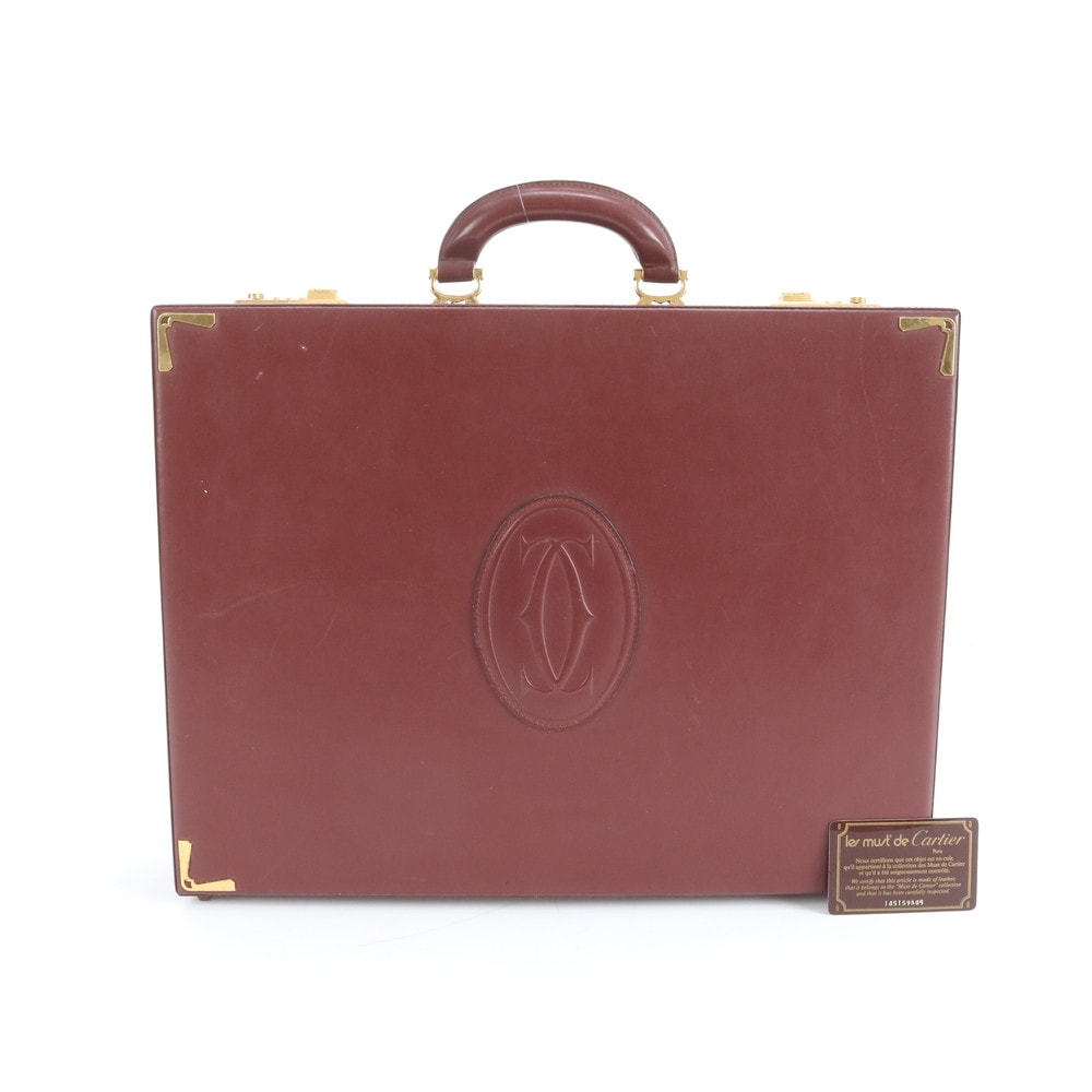 ■美品 カルティエマスト ドゥ カルティエ アタッシュケース レザー