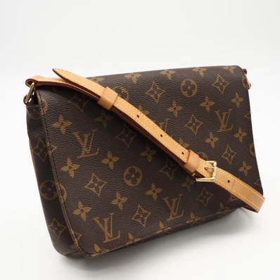 LOUIS VUITTON ルイ・ヴィトン モノグラム ミュゼット タンゴ M51257 ショルダーバッグ ブラウン コーティングキャンバス レザー レディース