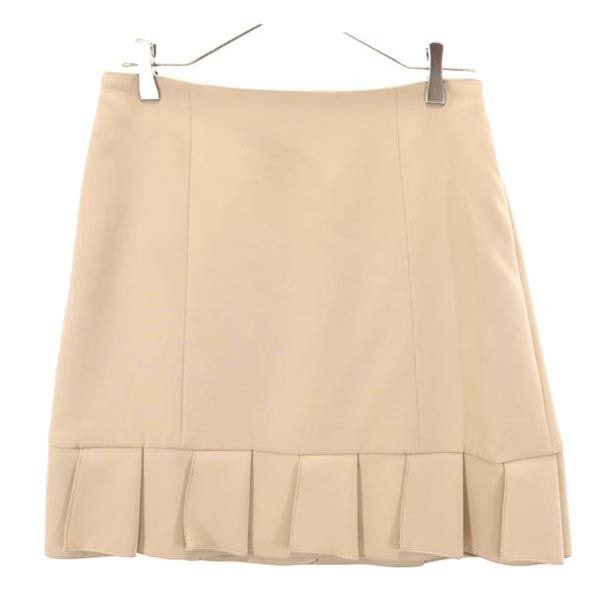 FOXEY NEW YORK フォクシーニューヨーク 日本製 ミニ丈 裾フリル スカート 40 ブラウン系 バックジップ