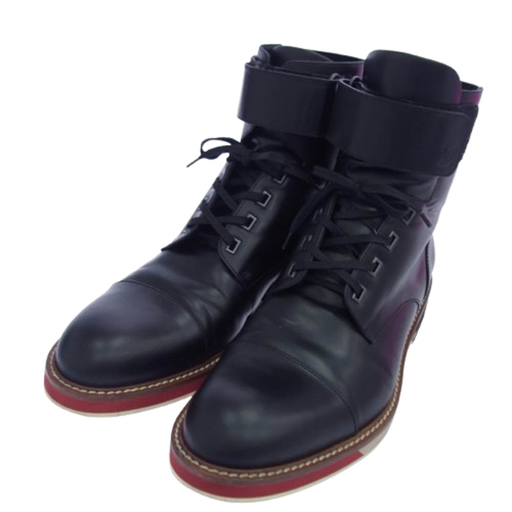 LOUIS VUITTON ルイ・ヴィトン ブーツ レザー ショート ロゴ ブーツ ブラック系 8.5【中古】