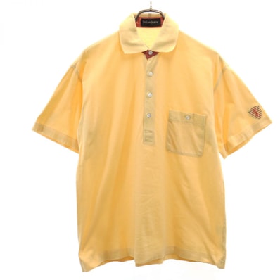 YVES SAINT LAURENT イヴサンローラン 半袖 ポロシャツ M イエロー 鹿の子地