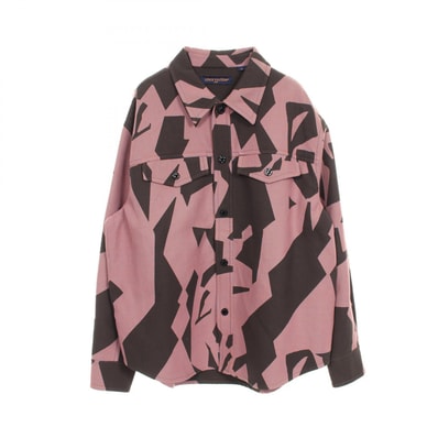 ルイ・ヴィトン LOUIS VUITTON ダブルフェイス オーバー シャツジャケット 衣料品 トップス コットン オレンジ メンズ オレンジ系 / ブルー系 / ブラック系 【中古】