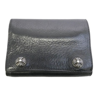 Chrome Hearts Three-fold Leather Wallet "Black"