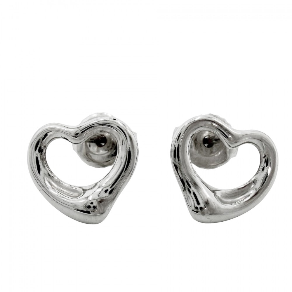 TIFFANY&Co. ティファニー ピアス エルサ・ペレッティ オープン ハート スタッド ピアス ジュエリー アクセサリー Pt950プラチナ レディース 約3.7g【中古品】