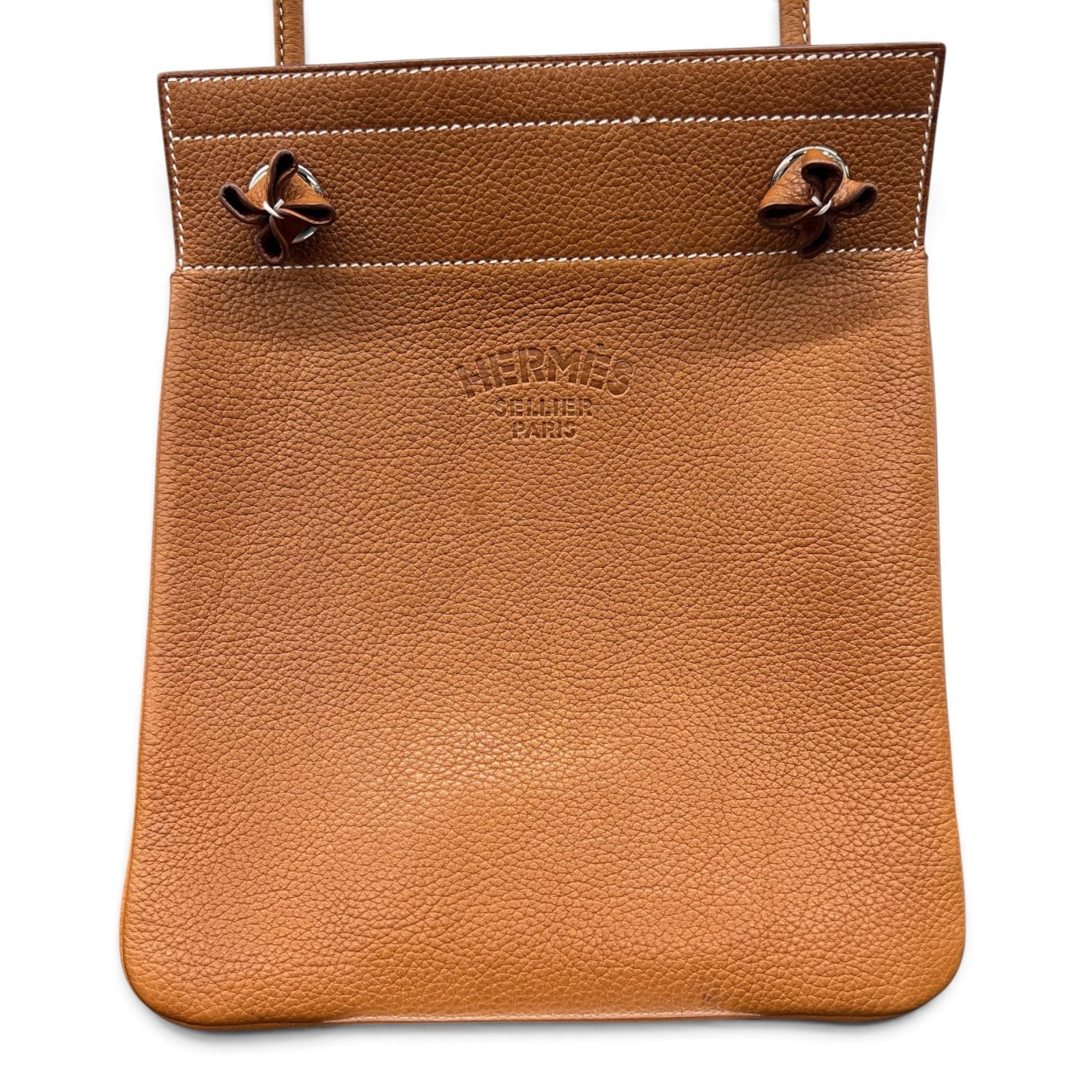 HERMES 美品 エルメス アリーヌ ミニ バレニアフォーブル ショルダーバッグ D刻印 2019年製造 レザー ブラウン クロスボディ ポシェット ソルド品 ABランク 中古 鑑定済