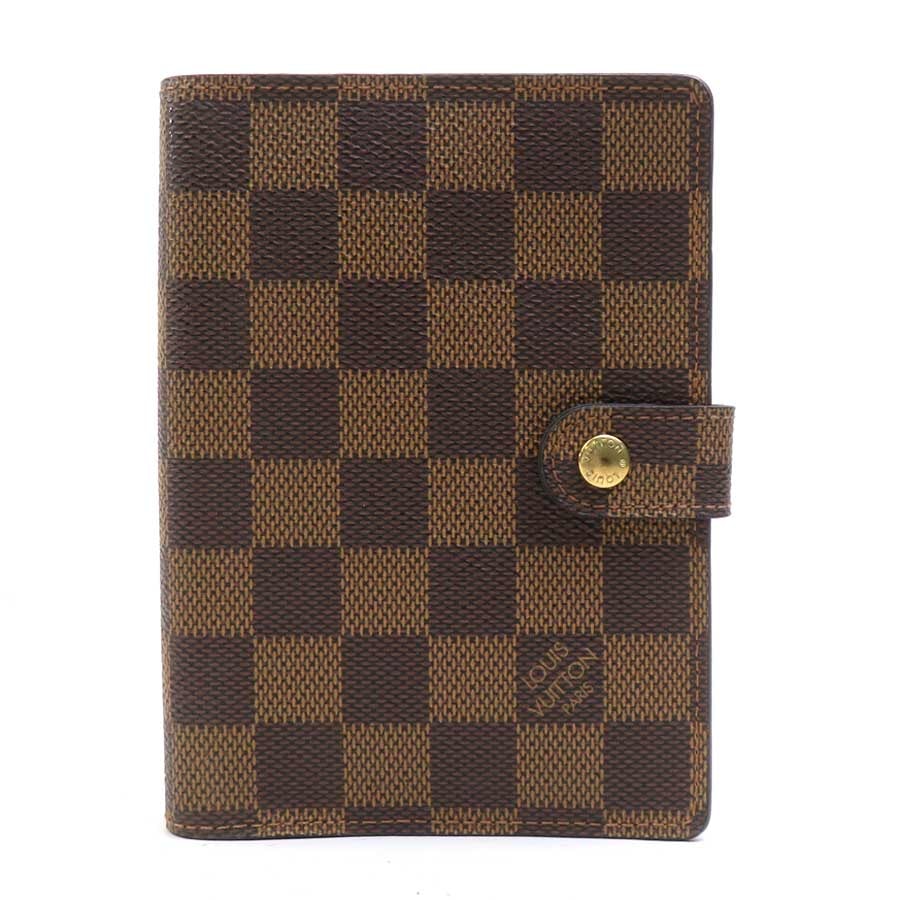 ルイ ヴィトン LOUIS VUITTON 手帳カバー ダミエ アジェンダPM ダミエキャンバス ブラウン ゴールド ユニセックス【中古】 e62023i