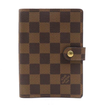 ルイ ヴィトン LOUIS VUITTON 手帳カバー ダミエ アジェンダPM ダミエキャンバス ブラウン ゴールド ユニセックス【中古】 e62023i
