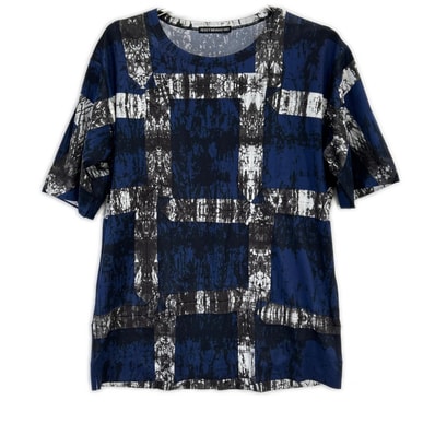 イッセイミヤケメン ME41JK179 14SS ブルー グラフィックストレッチTシャツ 4