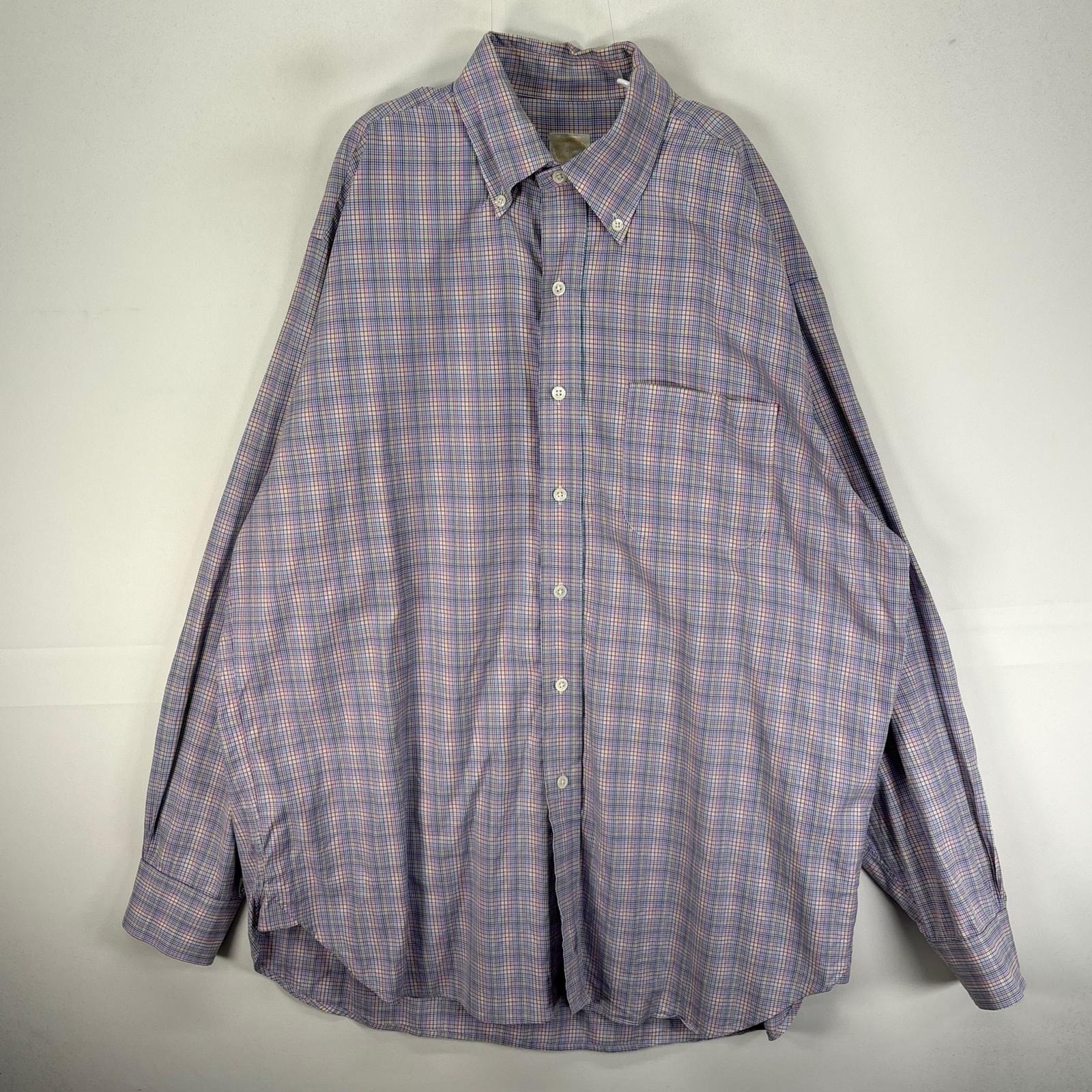 古着 ブルックスブラザーズ Brooks Brothers 長袖シャツ ボタンダウン 胸ポケット ゴールデンフリース L  ピンク系 チェック メンズ