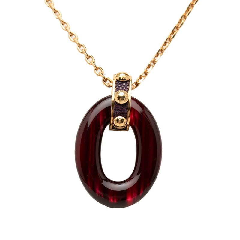 ルイ ヴィトン パンダンティフ ギミアクルー ペンダント ネックレス M66419 ゴールド レッド系 メッキ レディース LOUIS VUITTON 【中古】