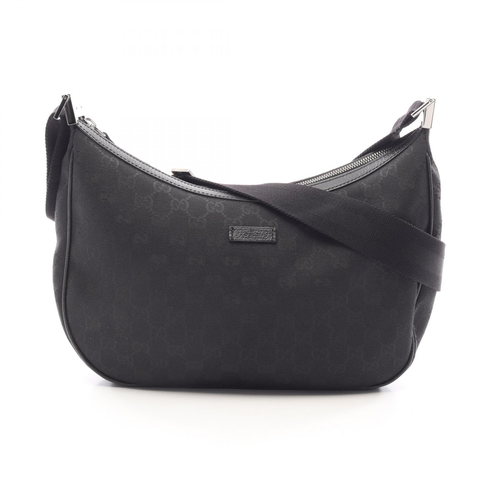 グッチ GUCCI GGキャンバス ショルダーバッグ バッグ キャンバス レザー レディース ブラック系 122790 【中古】