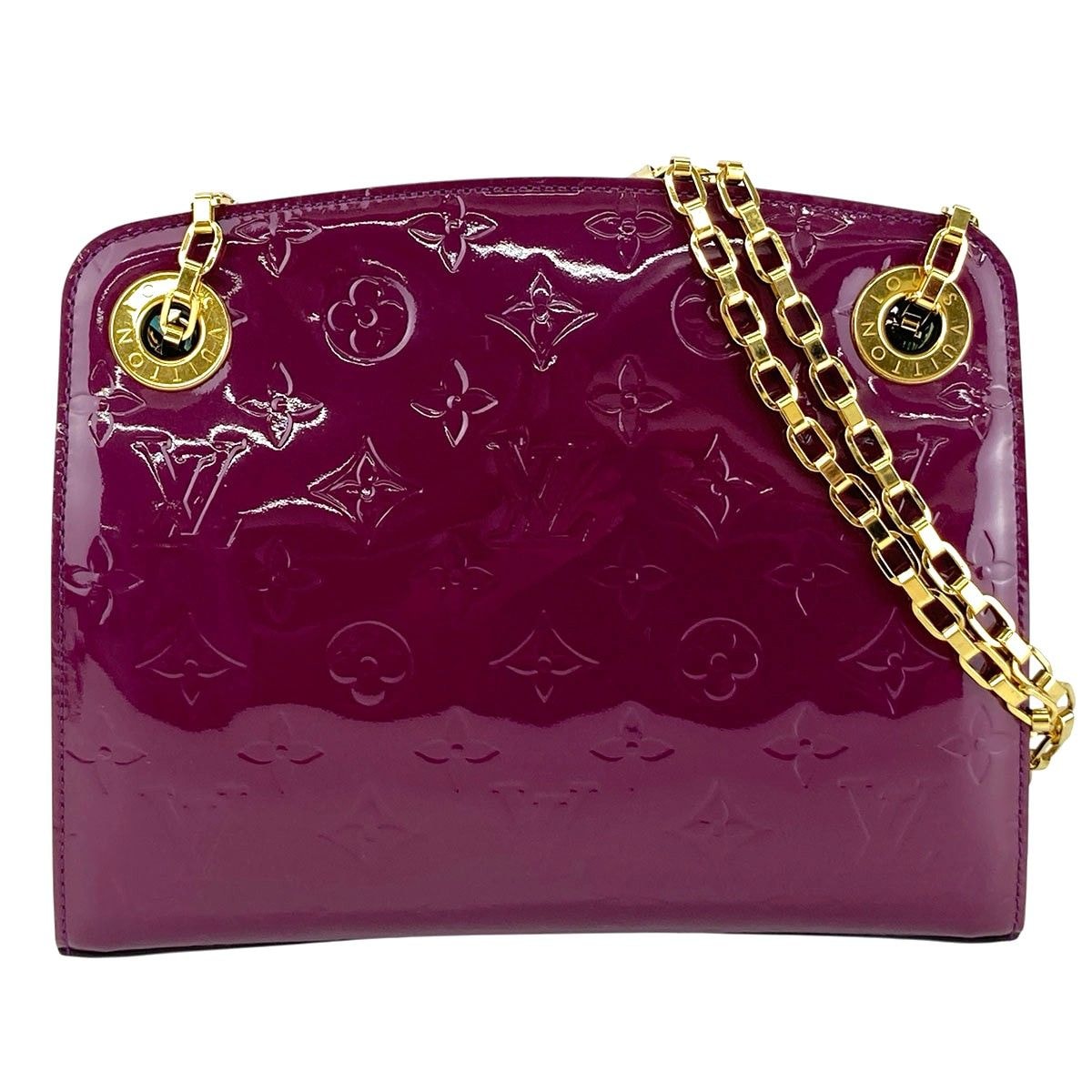 LOUIS VUITTON ルイ・ヴィトン ヴァージニアPM チェーンショルダーバッグ モノグラム 肩掛け 斜め掛け ショルダーバッグ M90137 モノグラムヴェルニ パープル  レディース【中古】