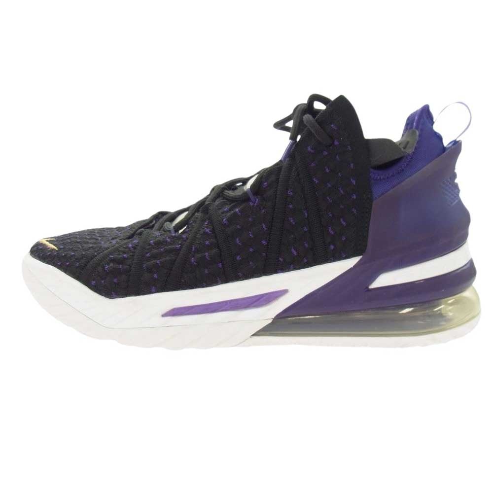 NIKE ナイキ スニーカー CQ9283-004 LEBRON 18 レブロン・ジェームズ 18 ハイカット スニーカー ブラック系 パープル系 26.5cm【中古】