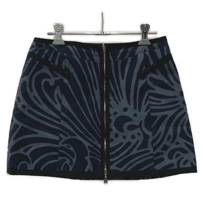 ☆☆LOUIS VUITTON ルイヴィトン ジップアップ パイピングデザイン ミニスカート SIZE 36 レディース グレー