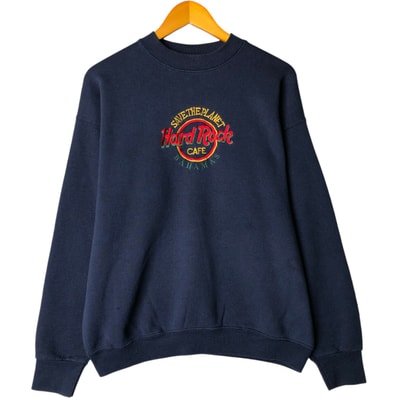 古着 00年代 フルーツオブザルーム FRUIT OF THE LOOM Hard Rock CAFE ハードロックカフェ アドバタイジング スウェットシャツ トレーナー メンズL相当/eaa579468