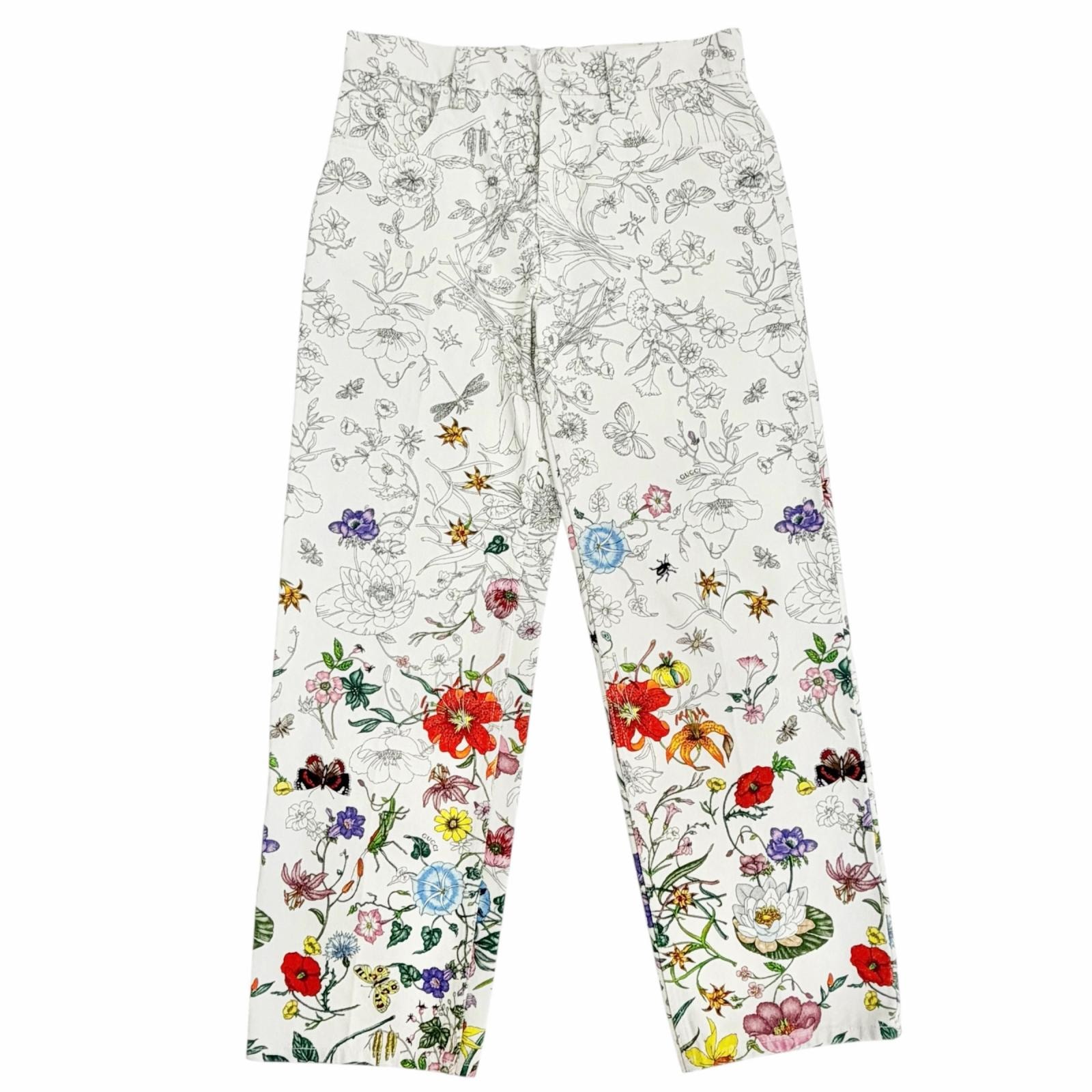 未使用品 グッチ フローラルプリント パンツ 24 812233 XDDC7