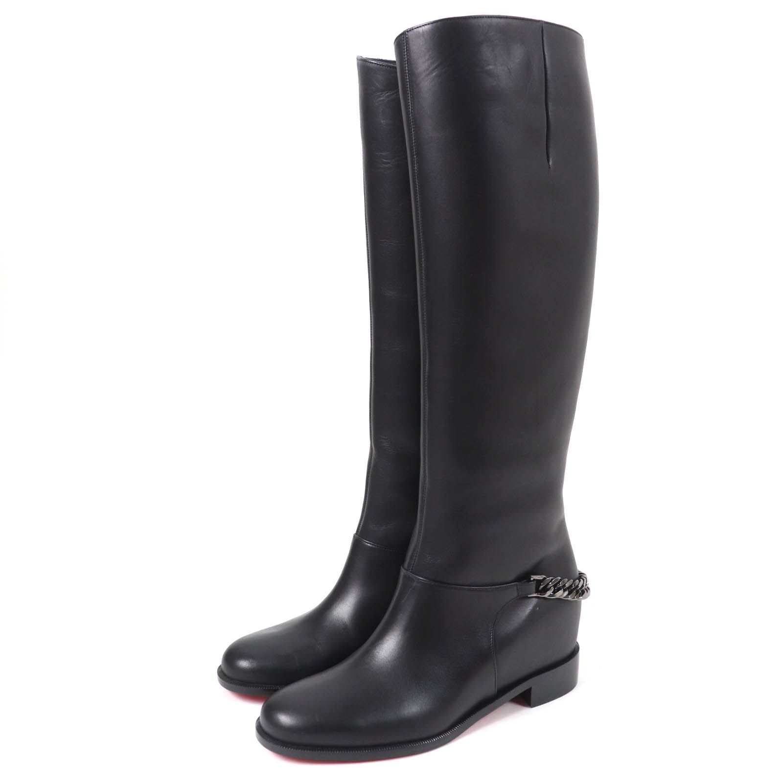 未使用 クリスチャンルブタン エピックブーツ 37 パテント ブラック Christian Louboutin☆ブラック☆ブーティ☆size 37