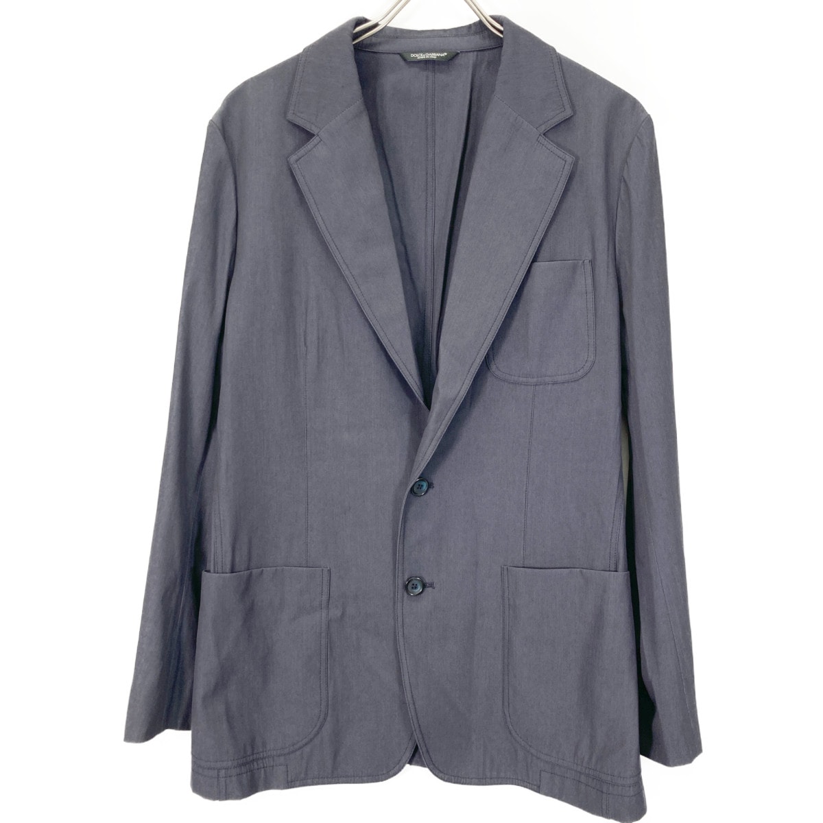 ドルチェアンドガッバーナ G2FIS5T ネイビー ウール DGボタン テーラードジャケット 48