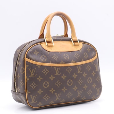 LOUIS VUITTON ルイ・ヴィトン モノグラム トゥルーヴィル M42228 ハンドバッグ ブラウン ベージュ コーティングキャンバス レザー レディース