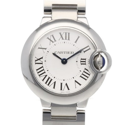 カルティエ バロンブルー 腕時計 時計 ステンレススチール 3009 クオーツ レディース 1年保証 CARTIER 中古