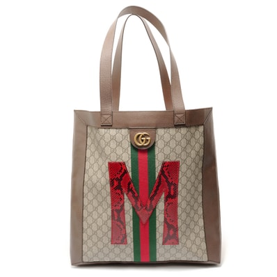 グッチ GUCCI オフィディア パイソン アルファベット トートバッグ【中古】