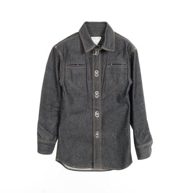 ボッテガヴェネタ BOTTEGA VENETA シャツ 衣料品 トップス コットン メンズ ネイビー系 【中古】