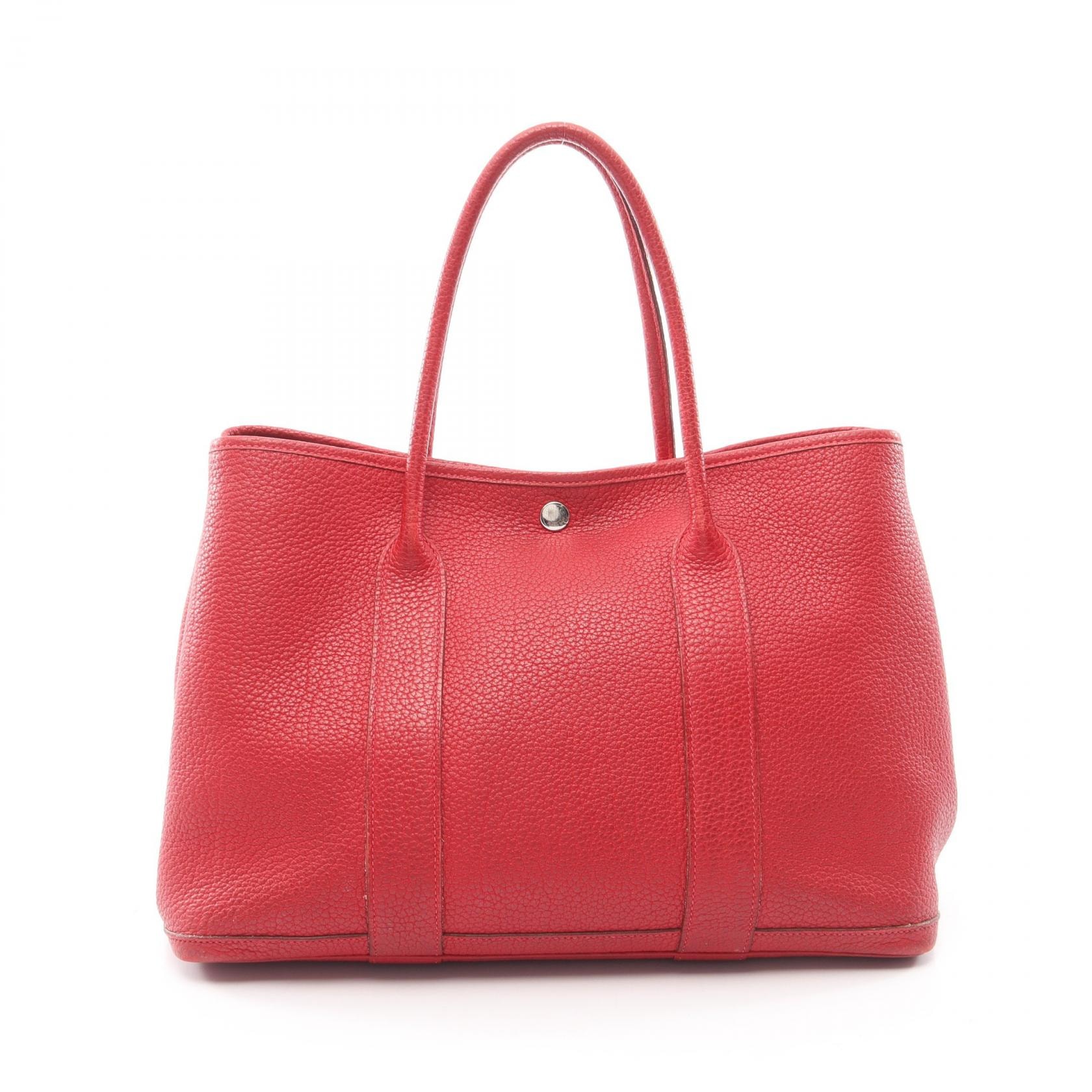 エルメス HERMES ガーデンパーティPM トートバッグ バッグ レザー ネゴンダ ネゴンダ ルージュカザック □R刻印(2014年製造) レディース レッド系 【中古】