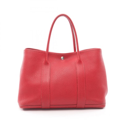 エルメス HERMES ガーデンパーティPM トートバッグ バッグ レザー ネゴンダ ネゴンダ ルージュカザック □R刻印(2014年製造) レディース レッド系 【中古】