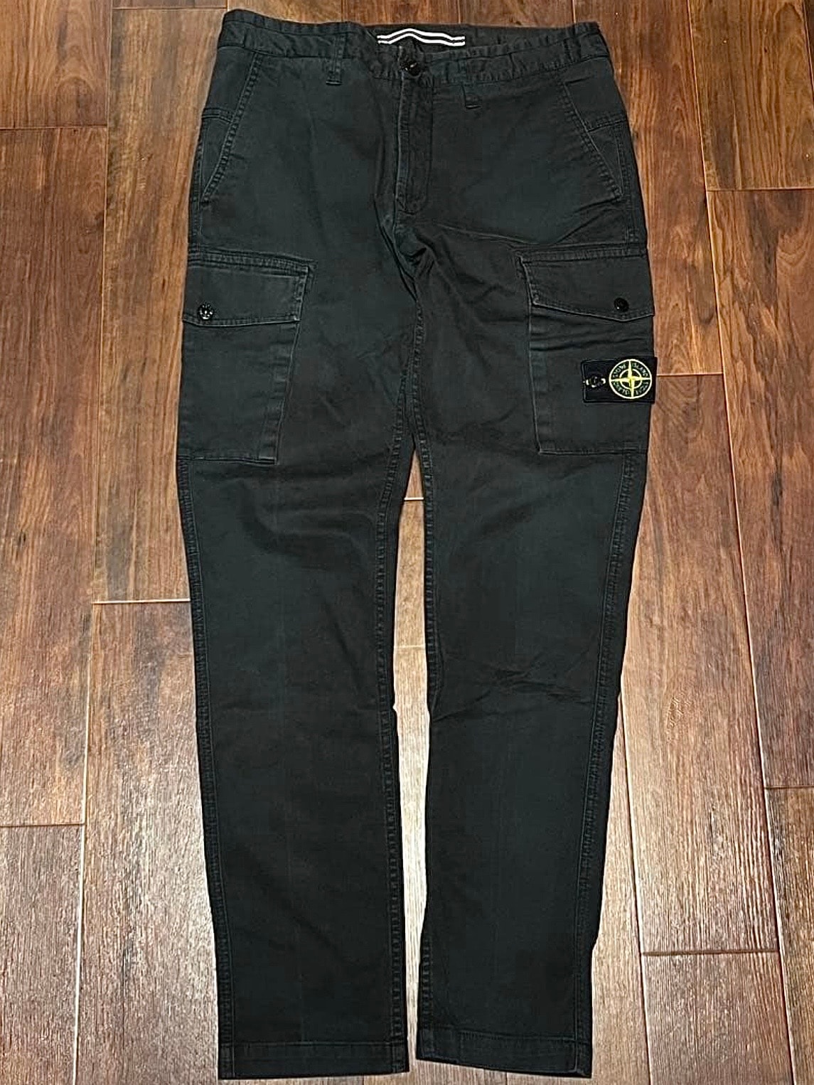 Stone Island Cargo Trousers In Broken Cotton Twill "Blue"