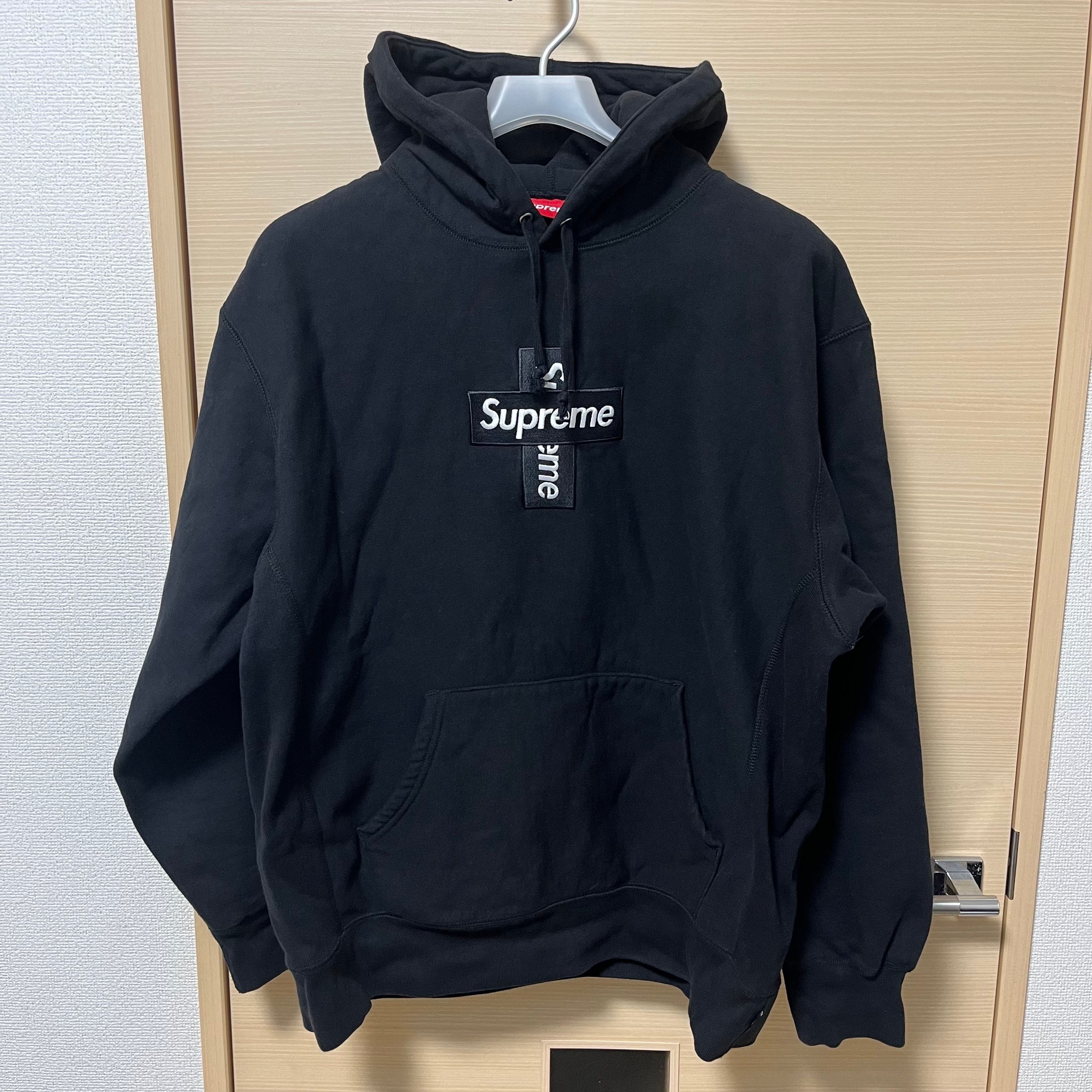 Supreme Cross Box Logo Hooded Sweatshirt "Black"