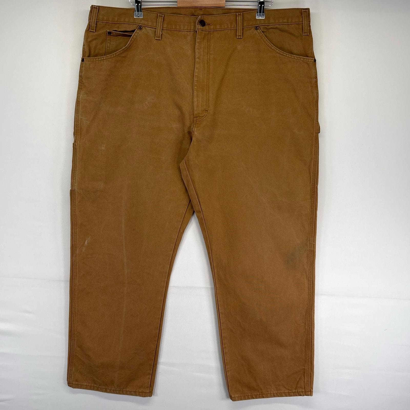 古着 ディッキーズ Dickies ダック パンツ ハンマーループ 大きいサイズ スパナポケット ワンポイントロゴ w44 L30  ブラウン系 メンズ