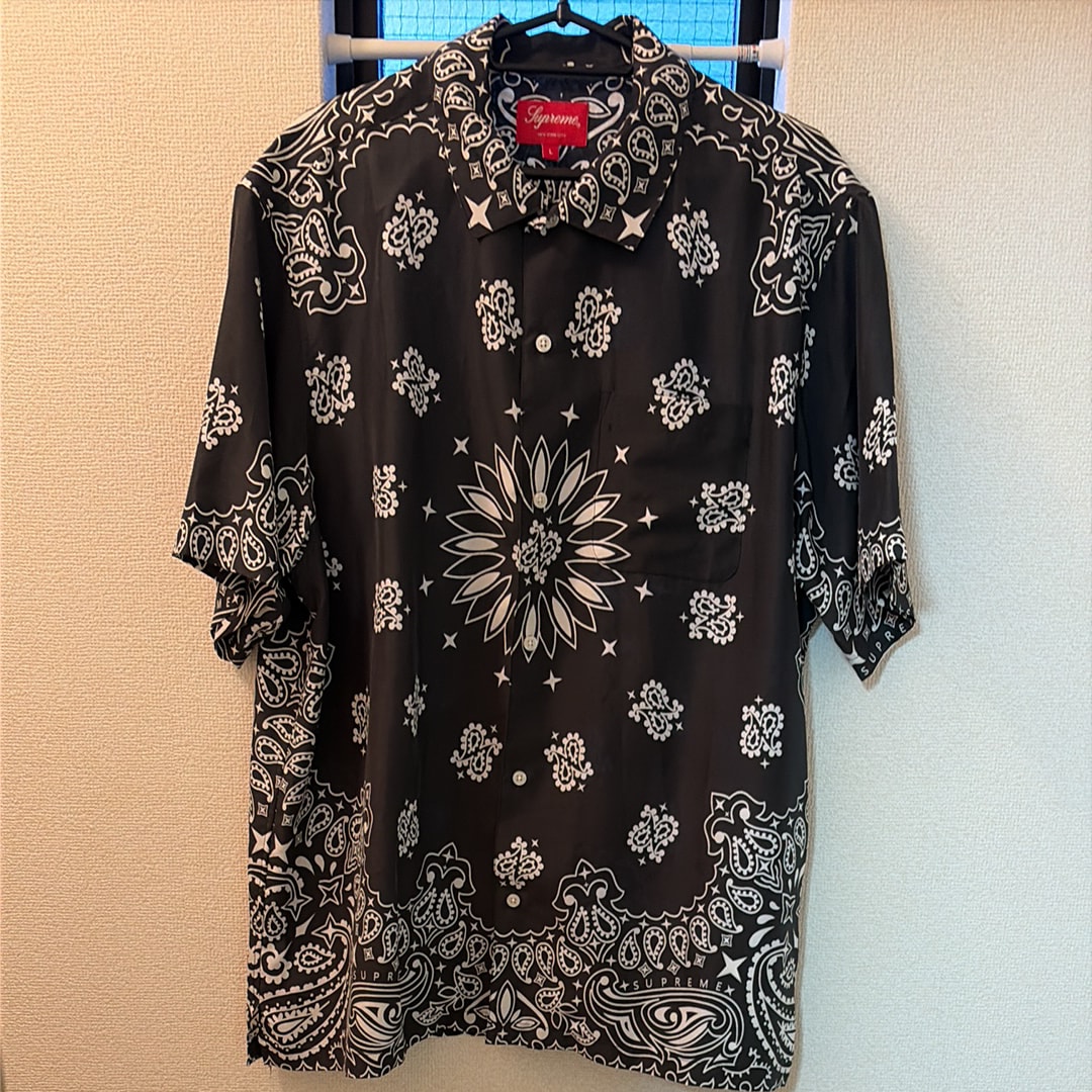 Supreme Bandana Silk S/S Shirt "Black"
