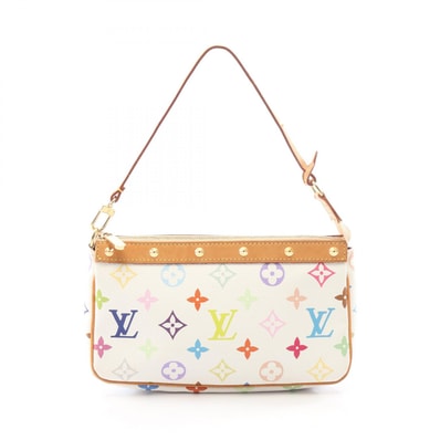 ルイ・ヴィトン LOUIS VUITTON ポシェットアクセソワール ハンドバッグ バッグ PVCコーティングキャンバス レザー モノグラム・マルチカラー ブロン レディース ホワイト系 M92649 【中古】