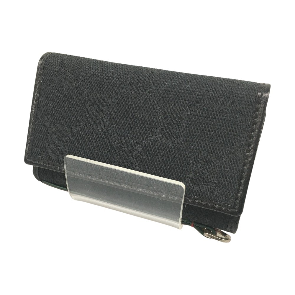 △△GUCCI グッチ GGキャンバス キーケース 6連 131928 ブラック