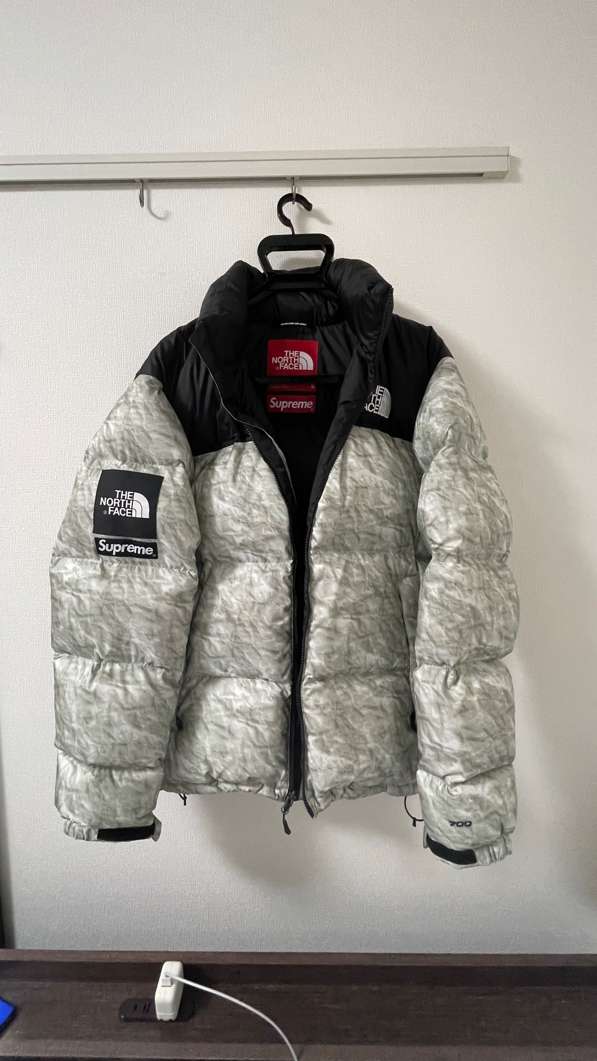 Supreme x The North Face Nuptse Jacket "White Paper Print"