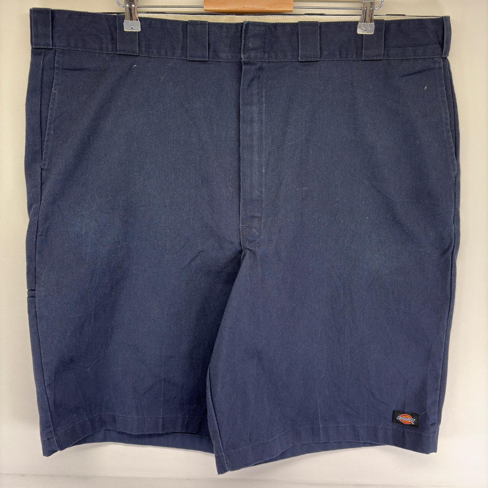 古着 ディッキーズ Dickies パンツ ハーフパンツ ワーク ショート ジッパーフライ ワンポイントロゴ w46  ネイビー系 メンズ