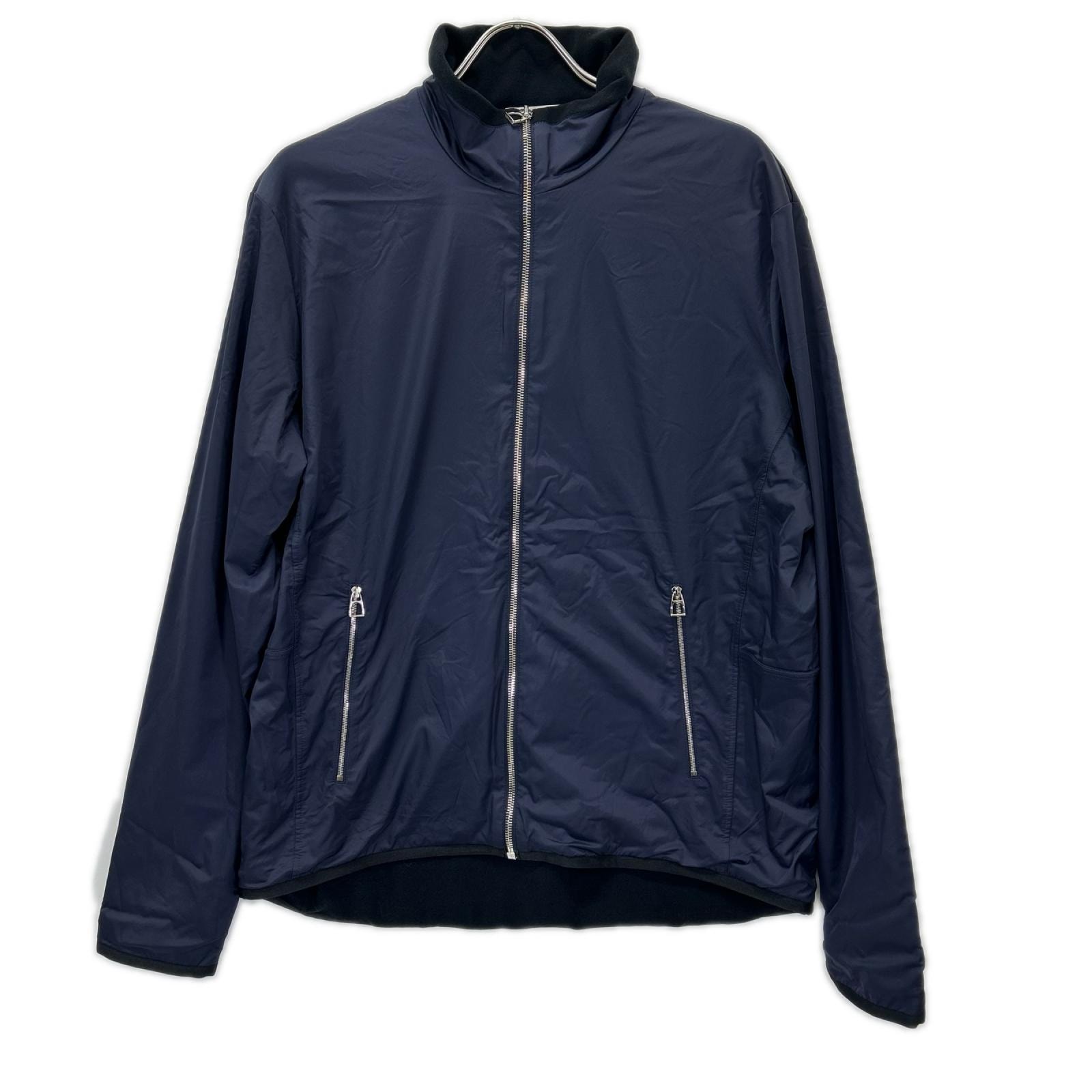 エルメス ネイビー セリエ ナイロン フリースジャケット XXL
