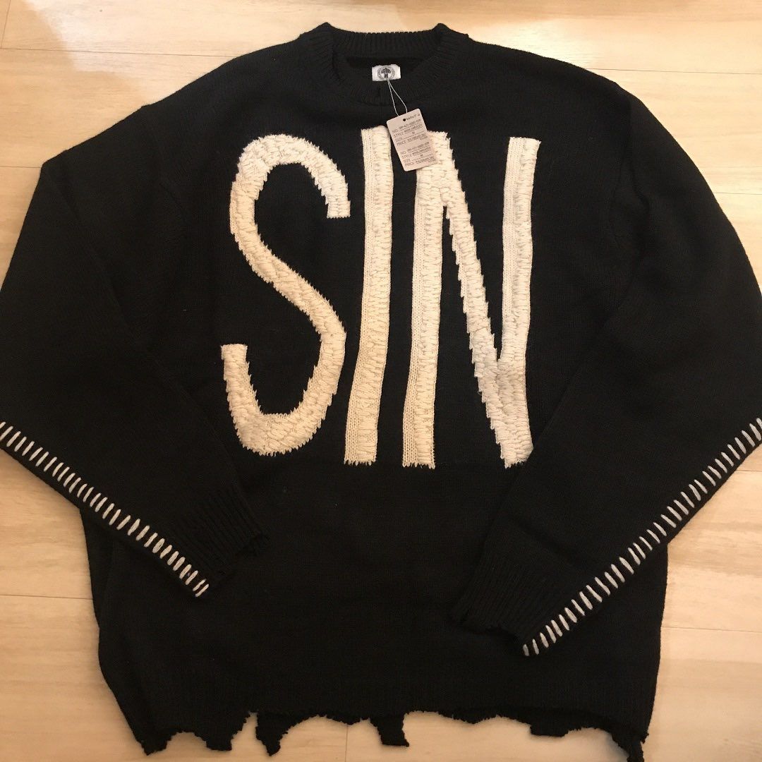SAINT Mxxxxxx WOOL SWTER SIN "Black"
