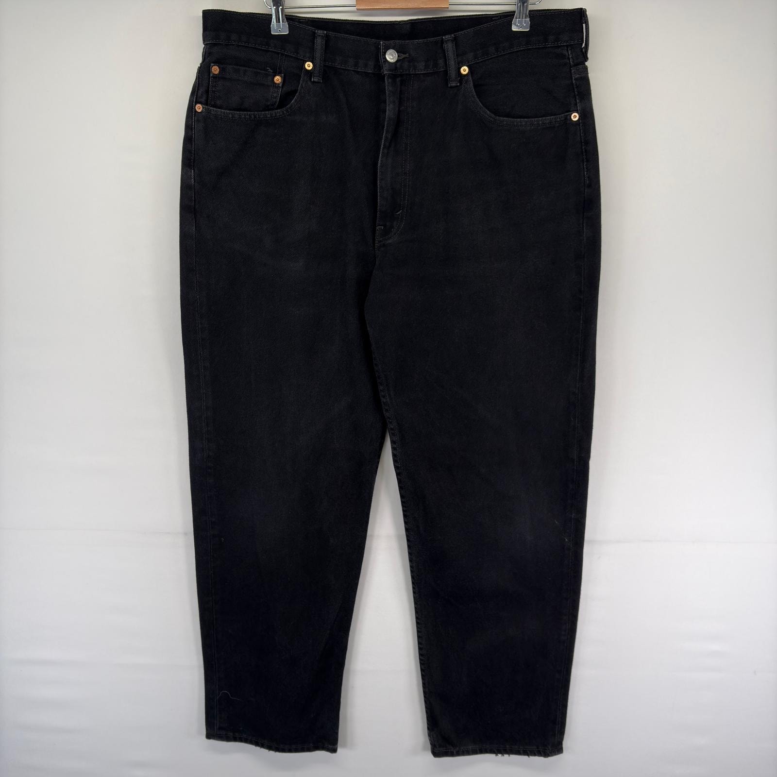 古着 リーバイス Levi's デニム パンツ 550 ジッパーフライ 5ポケット ジーンズ ジーパン テーパード W40 L32  ブラック系 メンズ