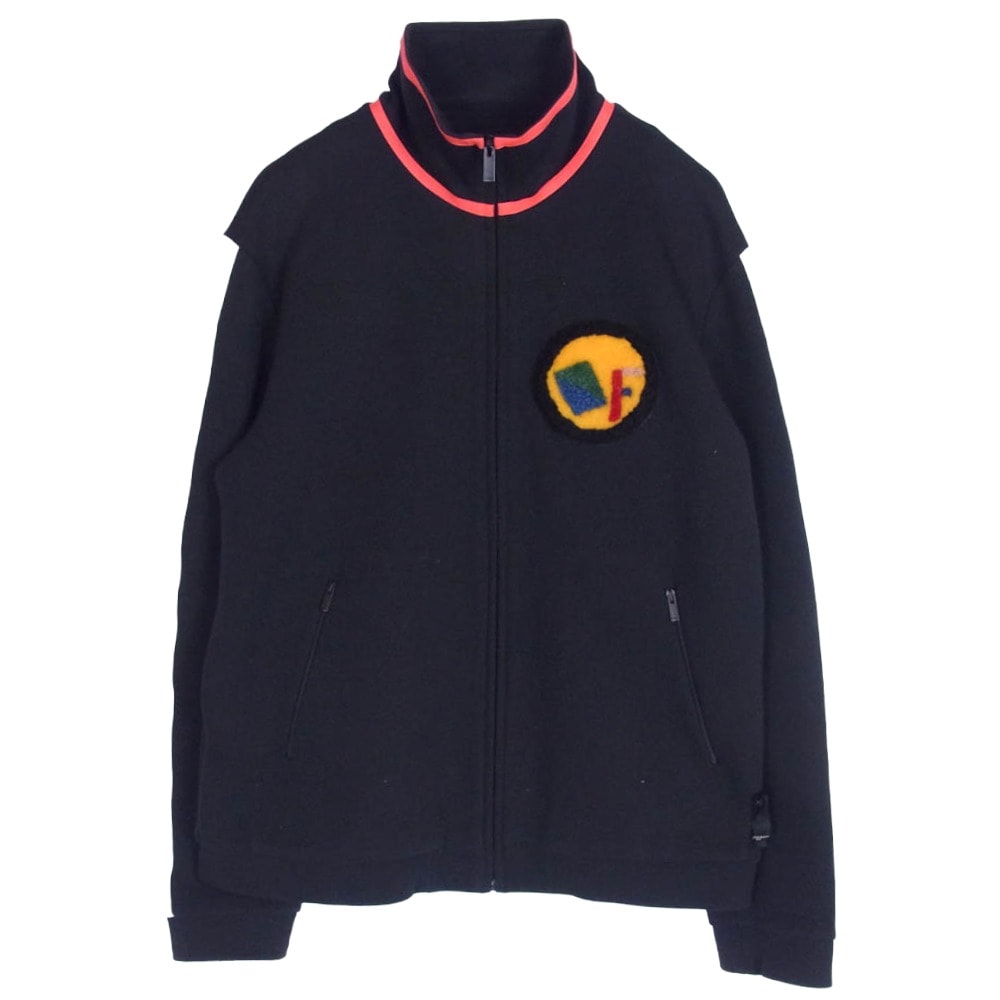 FENDI フェンディ ジャケット 17AW FY0848 SJQ ワッペンデザイン サイドライン トラックジャケット ブラック系 52【中古】